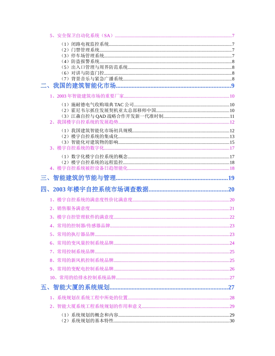 楼宇自控系统(智能建筑)市场分析报告_第2页