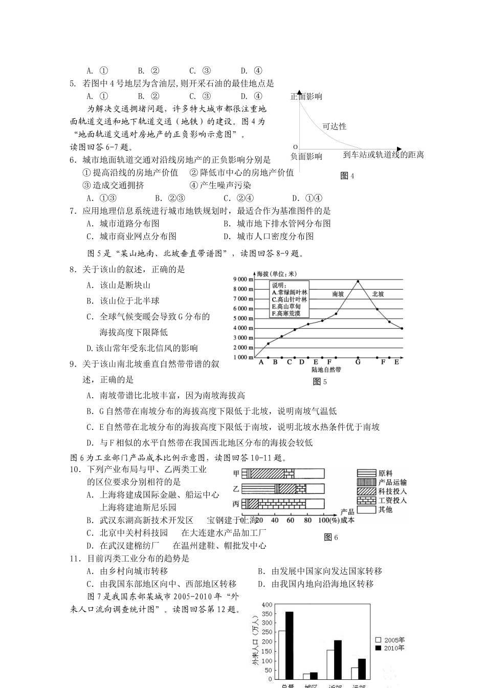 海口市高考地理调研测试试题_第2页