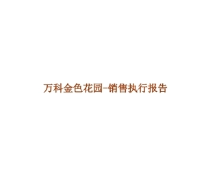 某某金色家园销售执行报告