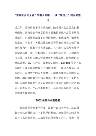 某某品牌整合营销方案