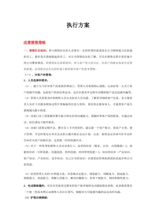 美容院改善营销策略执行方案