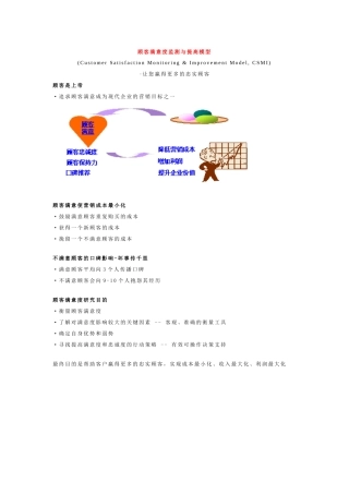 顾客满意度监视与提高模型(1)