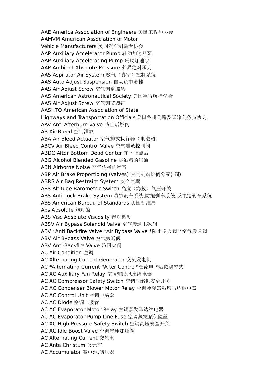 进口汽车维修技术缩略英语词典(1)_第2页