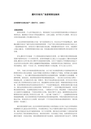 漯河市南关广场营销策划案例