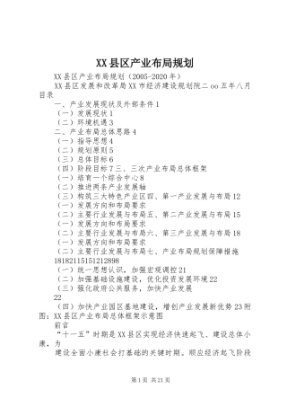 XX县区产业布局规划