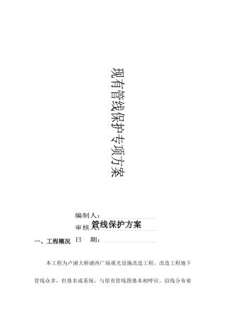 管线保护专项施工方案