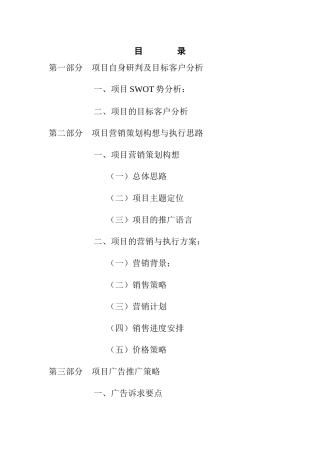 进贤县项目管理营销策划报告