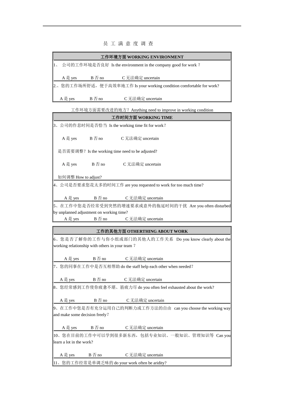 员工满意度 调查_第1页