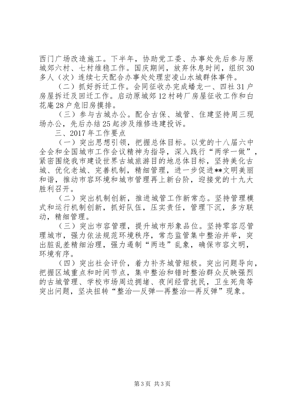 城管办XX年工作总结及计划_第3页