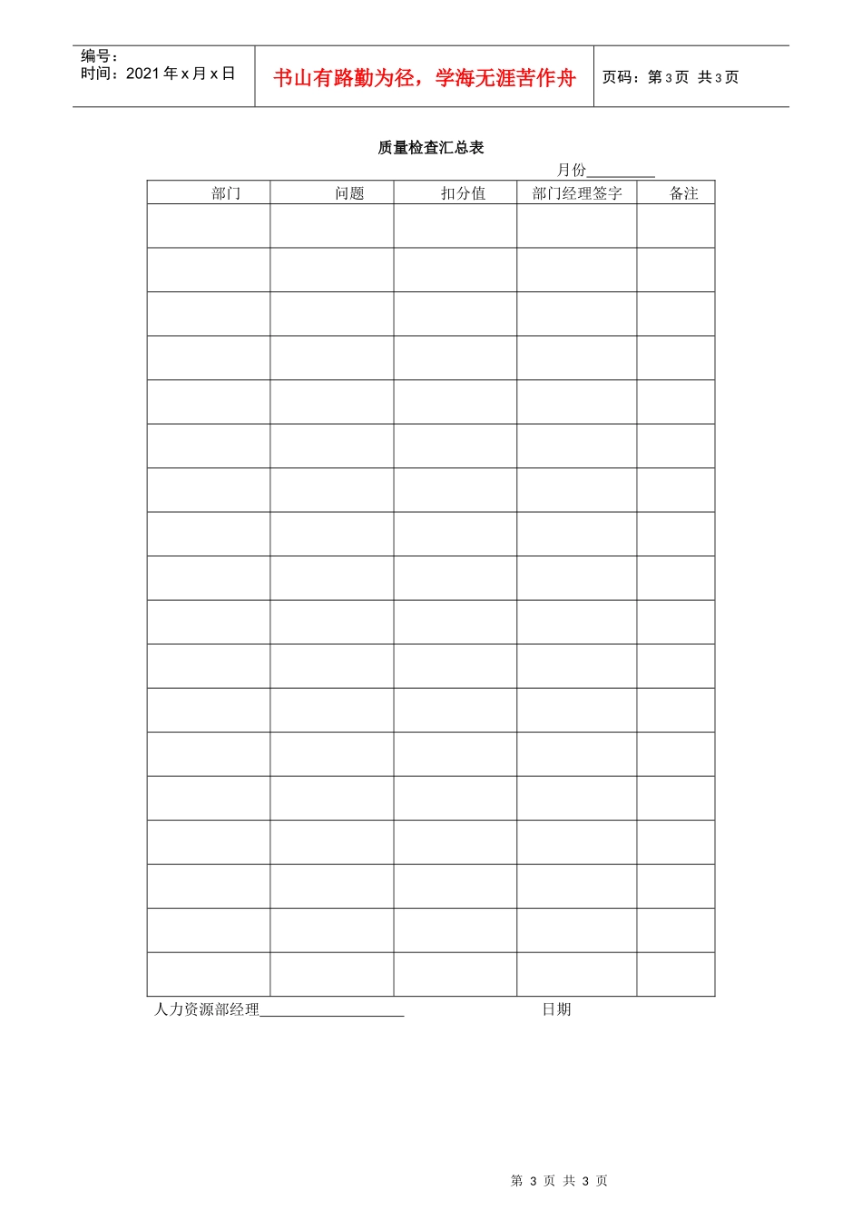 员工质量检查与管理考核规范_第3页