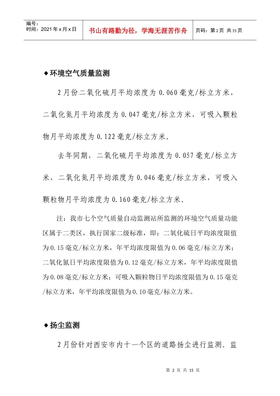 人力资源-20221-2月份环境质量与监测_第2页