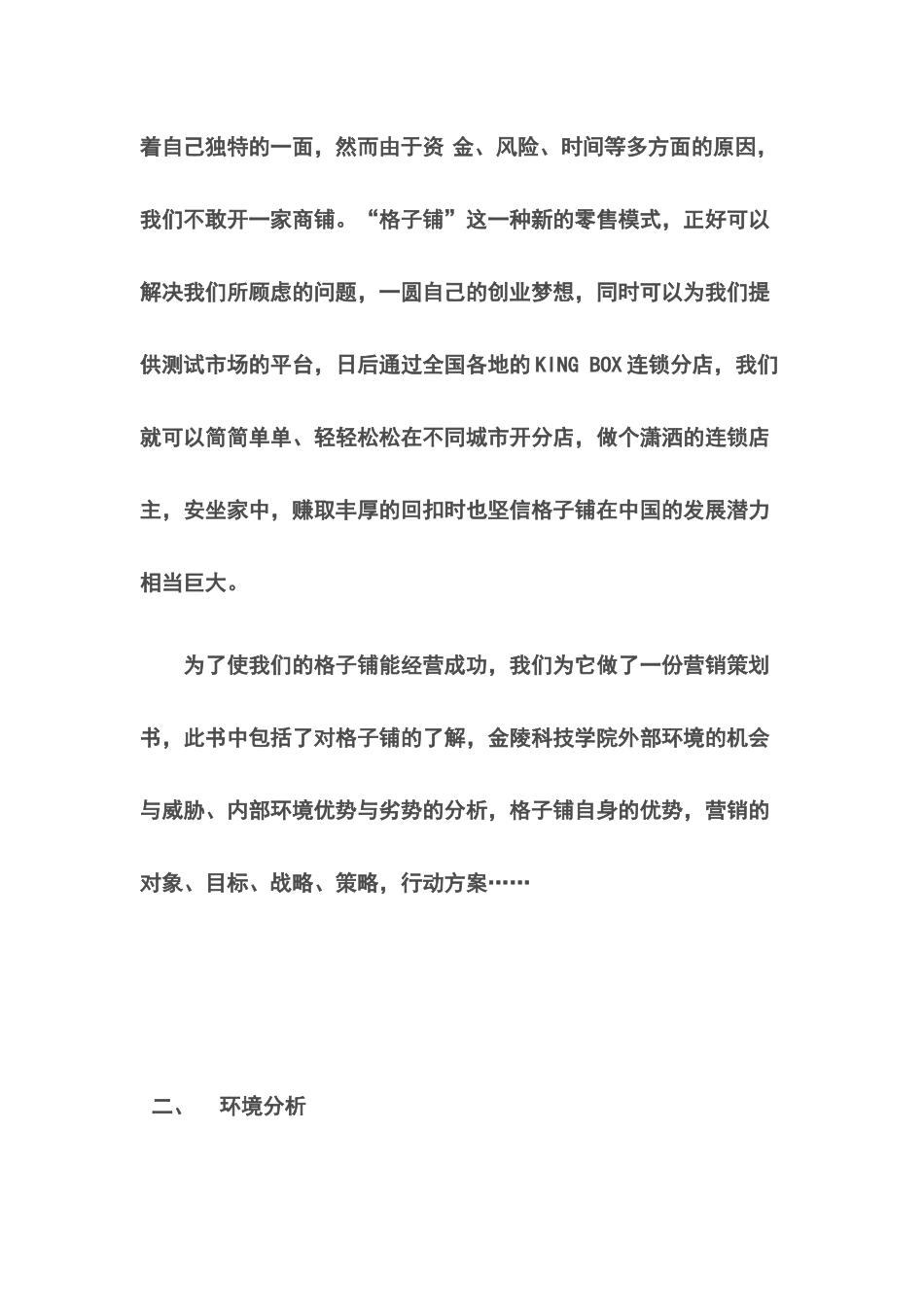 浅析JIT格子铺营销策划书_第2页