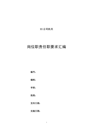 岗位职责任职要求汇编