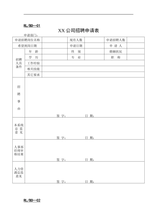 人力资源表单汇集
