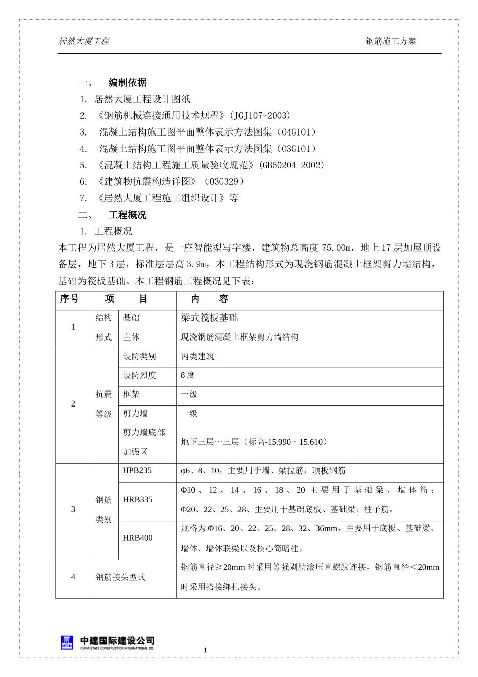 居然大厦钢筋施工方案培训资料_第2页
