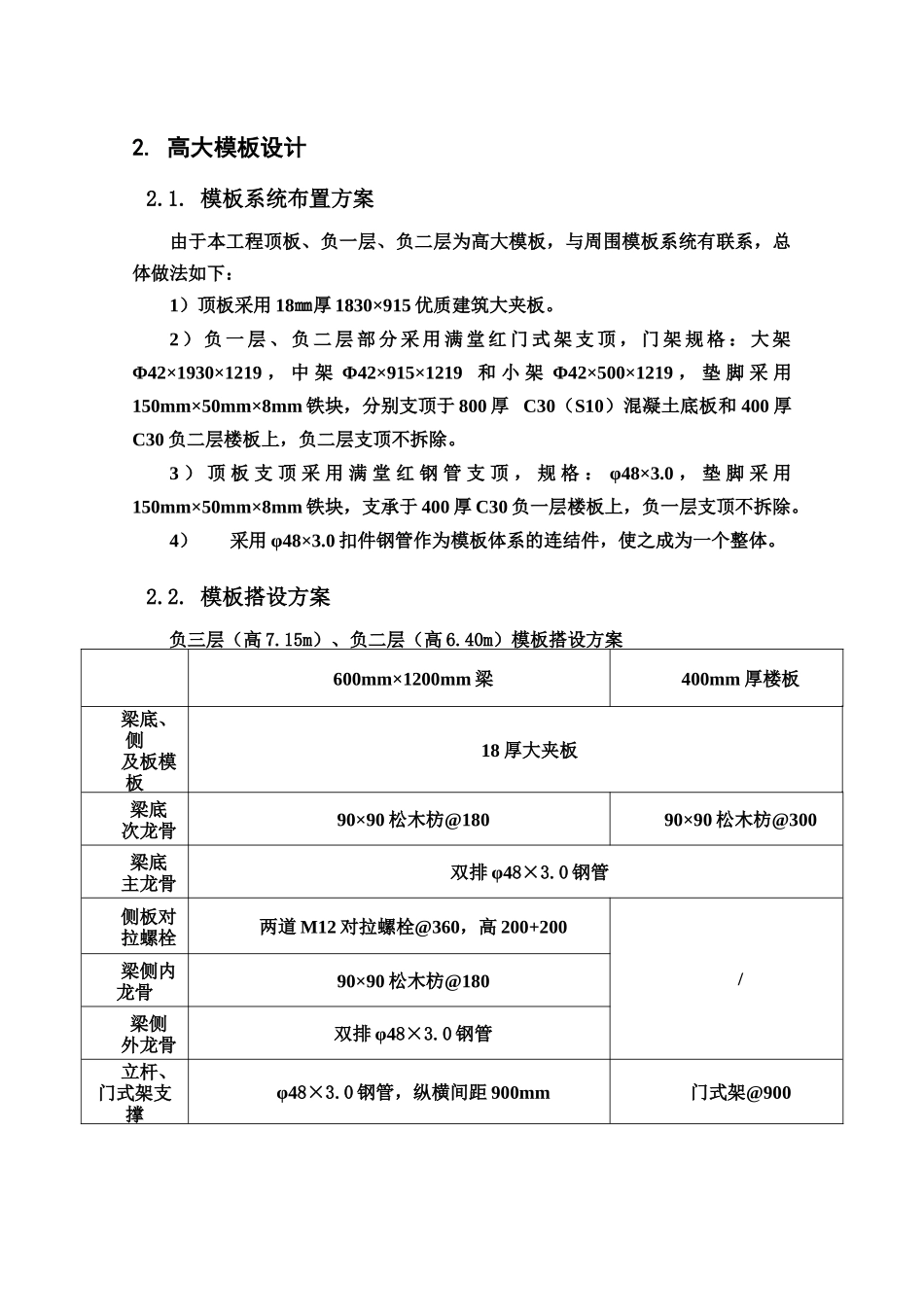 结构高大模板施工方案(PKPM计算软件_计算书_胶合板_第2页