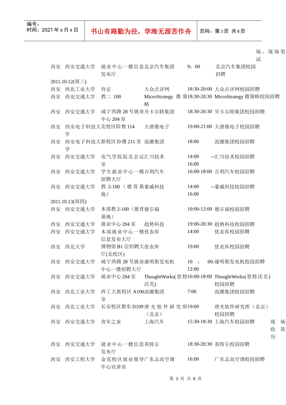 人力资源-2022XXXX年十月份西安高校招聘会详情_第3页