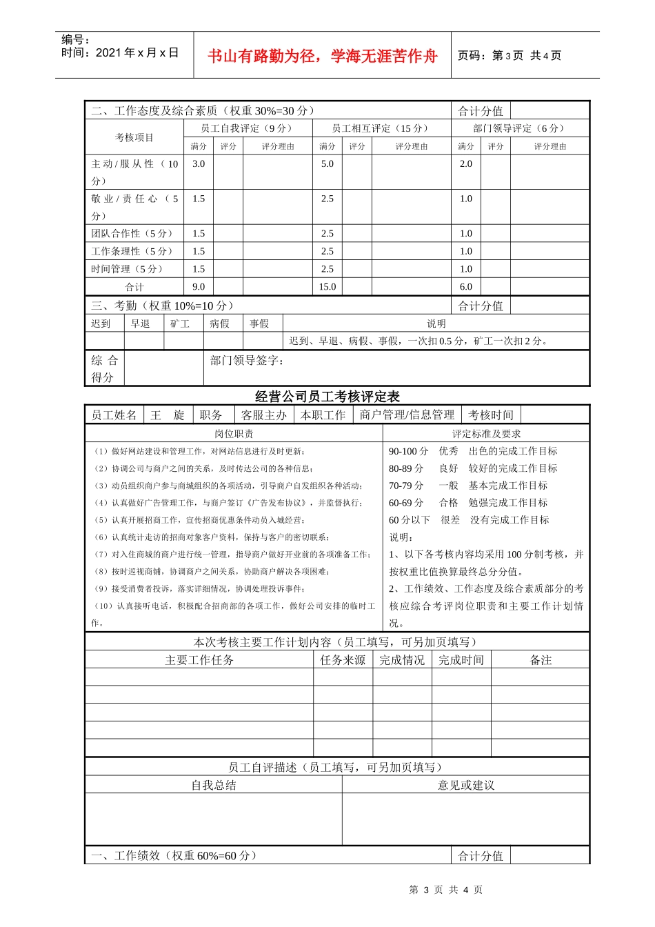企业员工绩效考核评定表_第3页