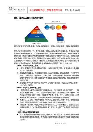 华为认证培训体系的介绍