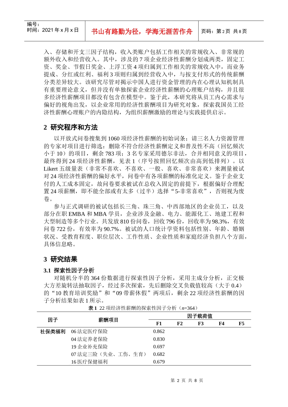 人力资源-202207龙立荣 贺伟我国员工经济性薪酬心理账户的内隐结构华中科技大学_第2页