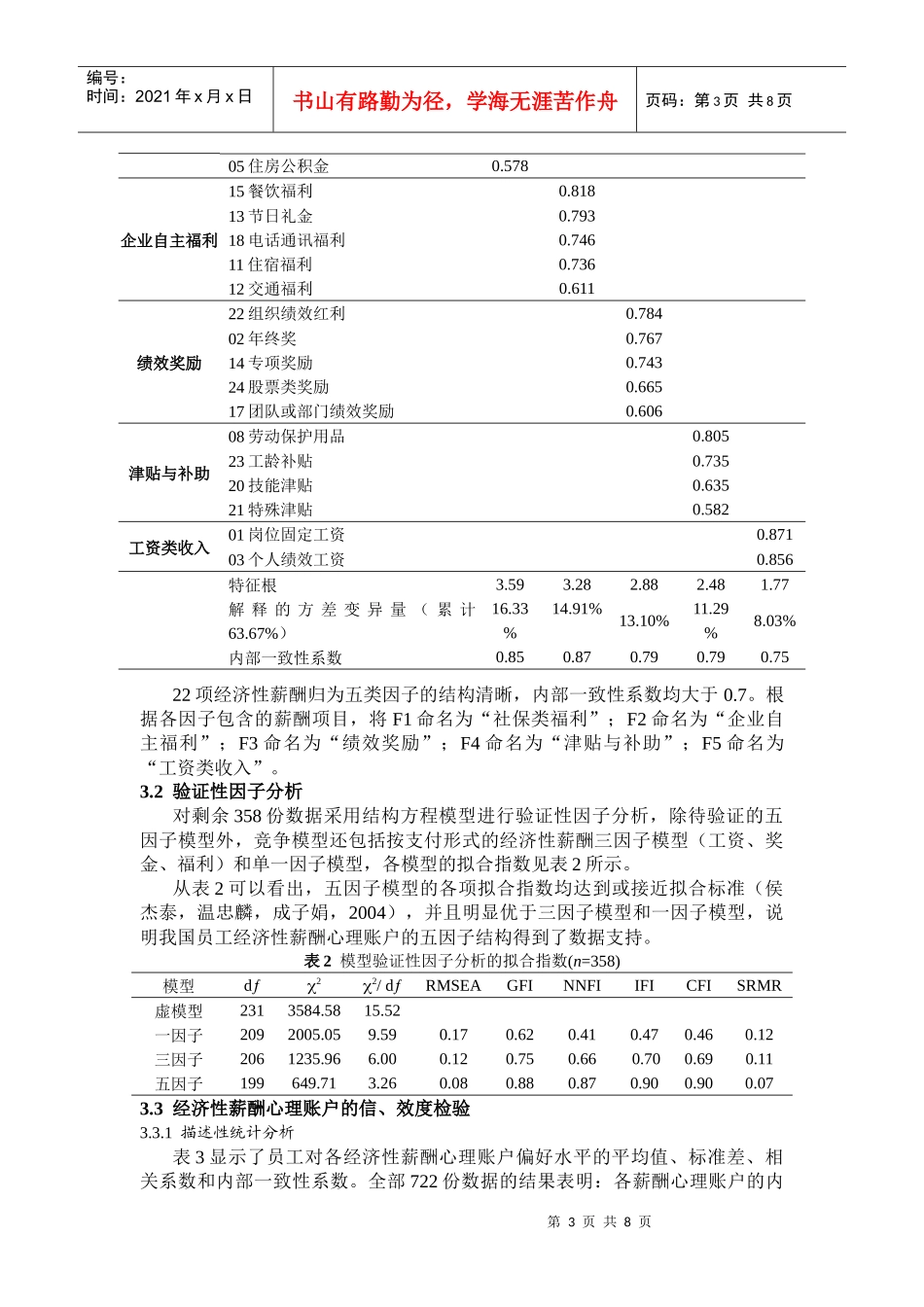 人力资源-202207龙立荣 贺伟我国员工经济性薪酬心理账户的内隐结构华中科技大学_第3页