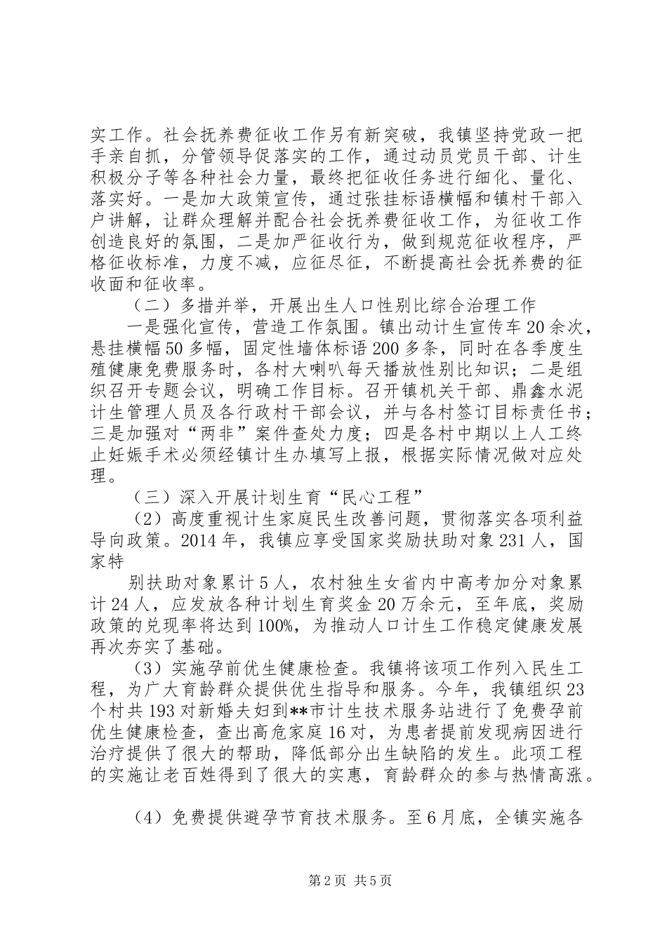 XX年乡镇人口计划生育工作总结_第2页