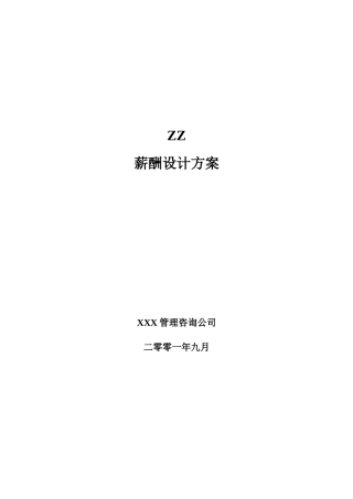 zz薪酬设计方案