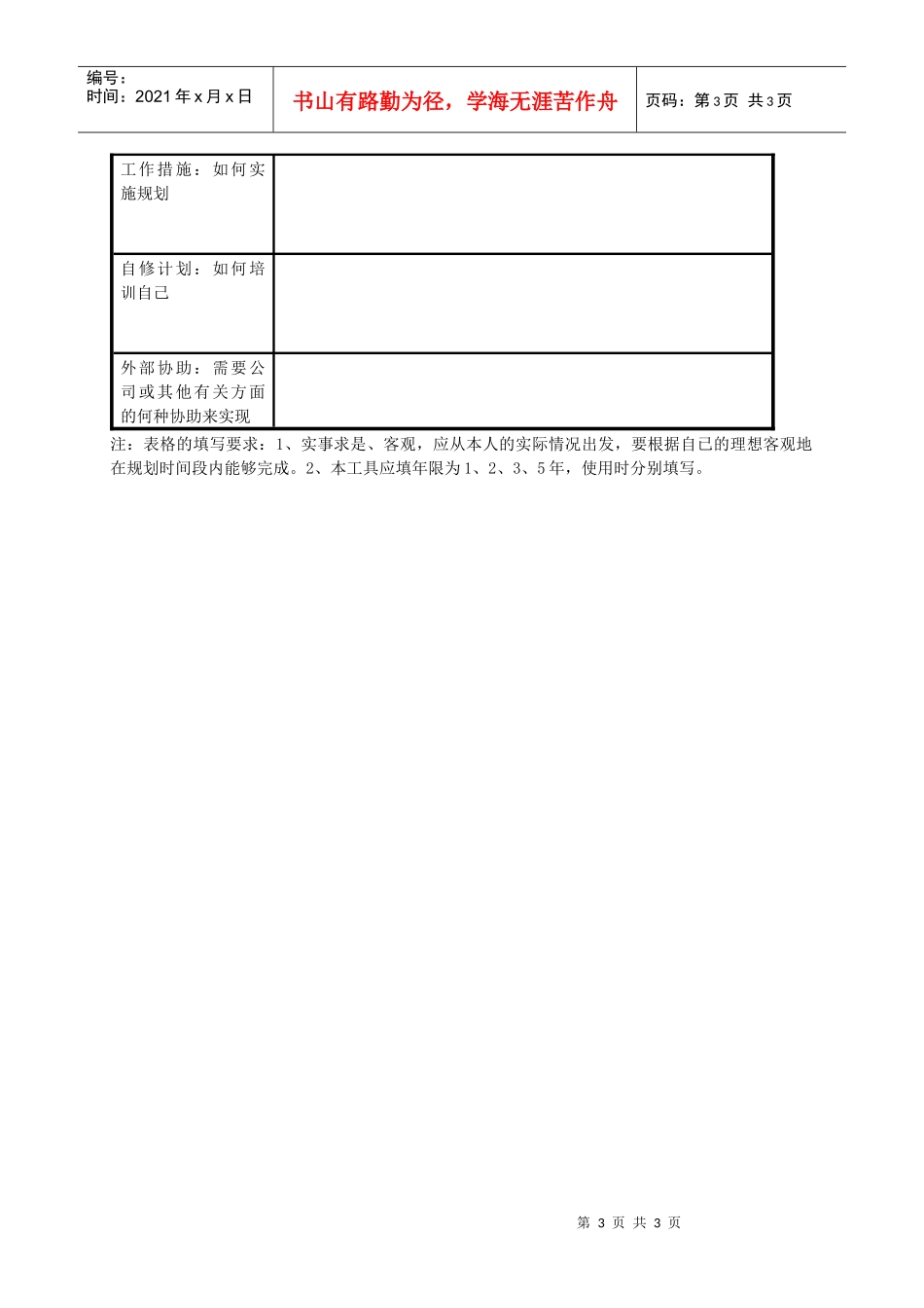 个人职业生涯规划设计工具_第3页