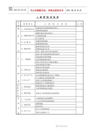人事管理调查表