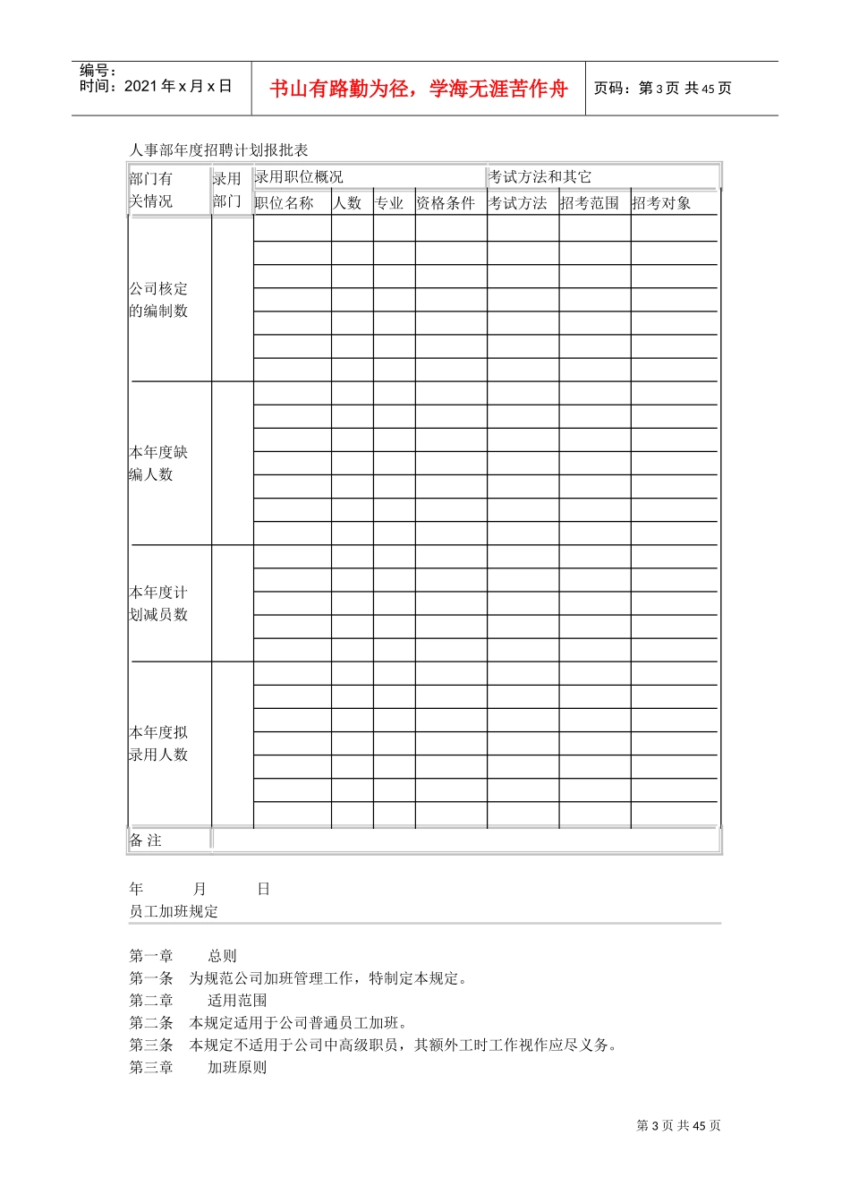 人事招聘范本及样表_第3页