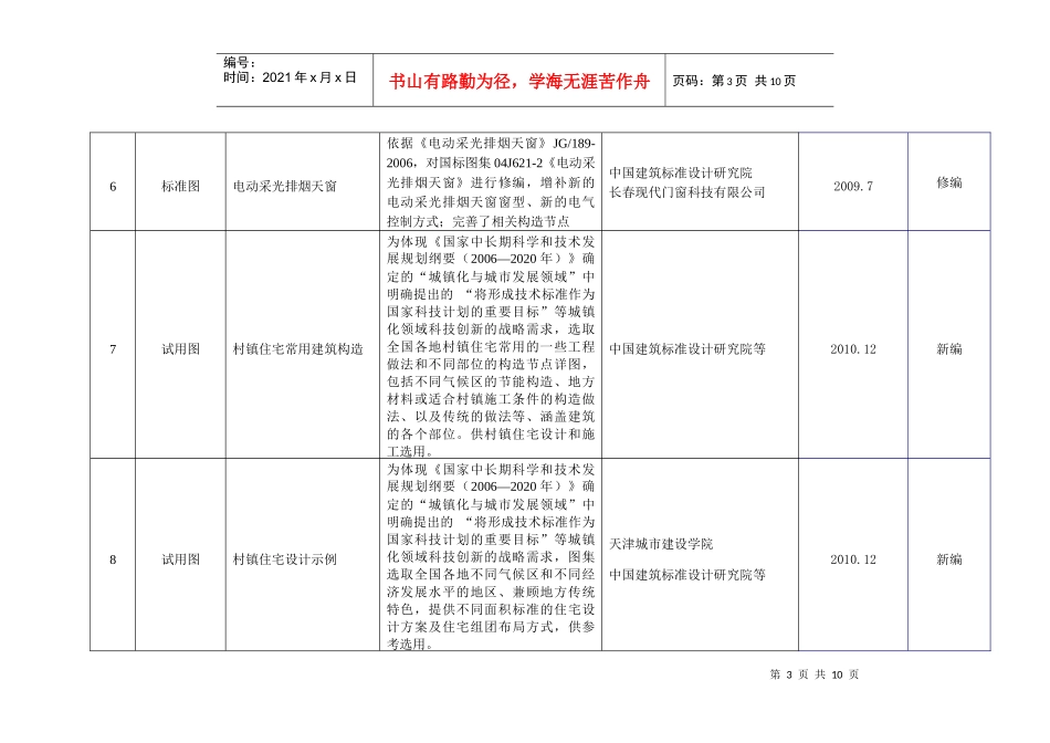 二九年国家建筑标准设计编制工作计划_第3页