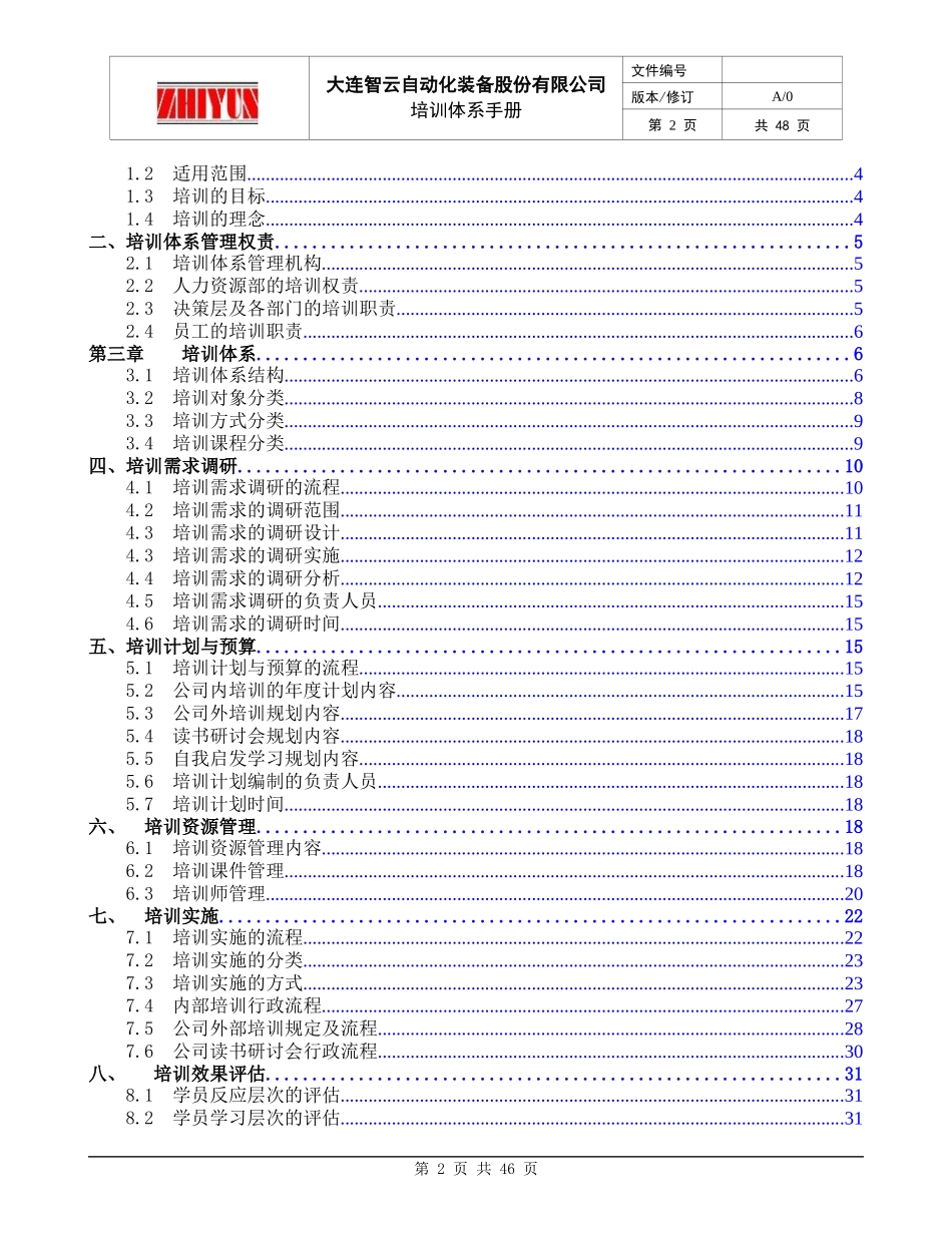 人力资源-2022004-1培训体系手册V01_第2页