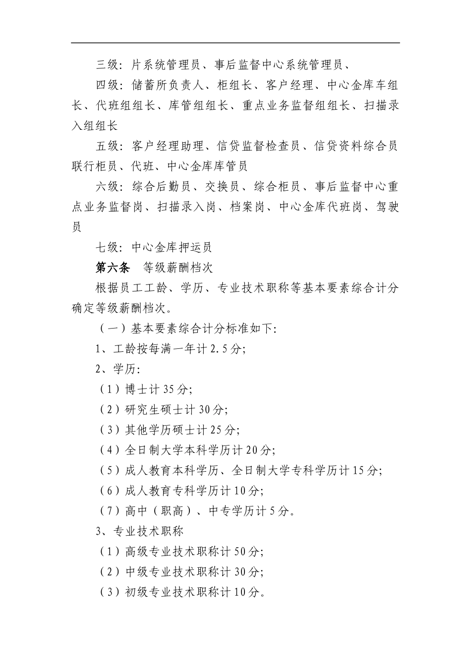 农村合作银行员工薪酬分配考核办法_第3页