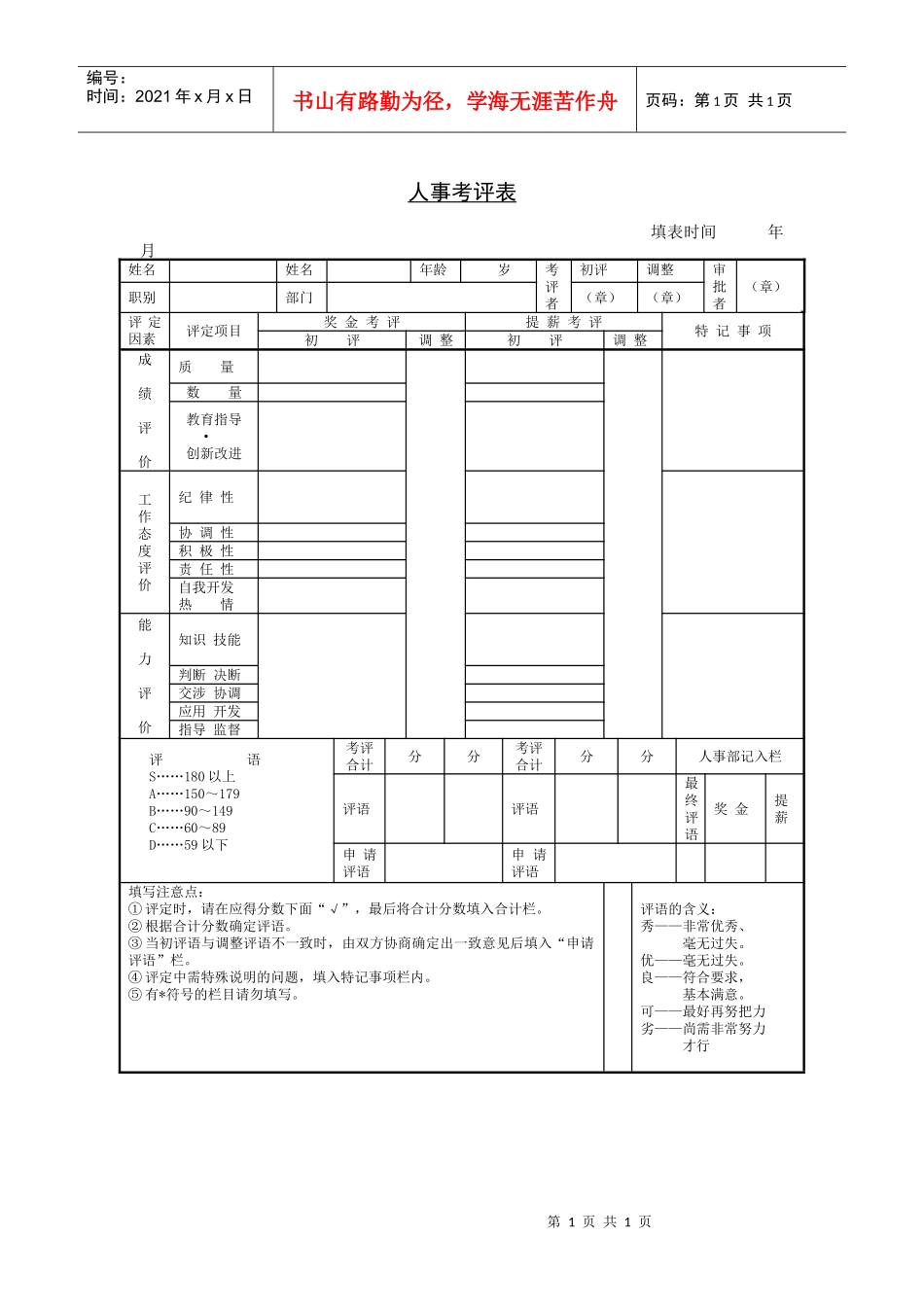 人事考评表(1)_第1页