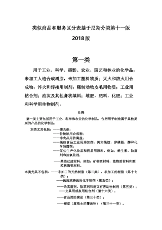 类似商品服务区分表