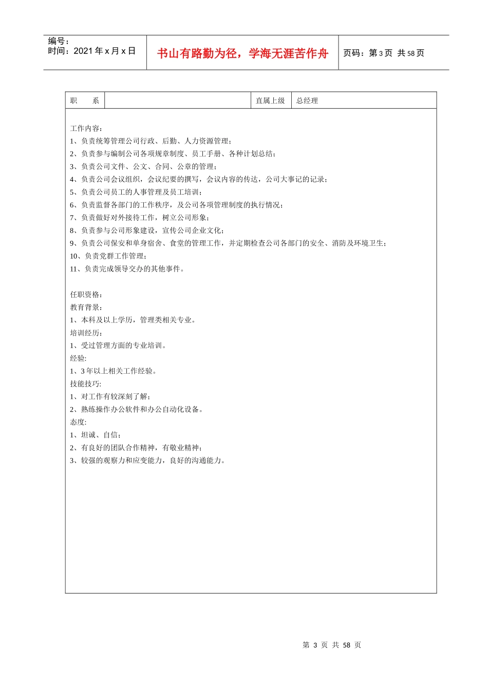 人力资源-20224S店岗位说明书模板_第3页