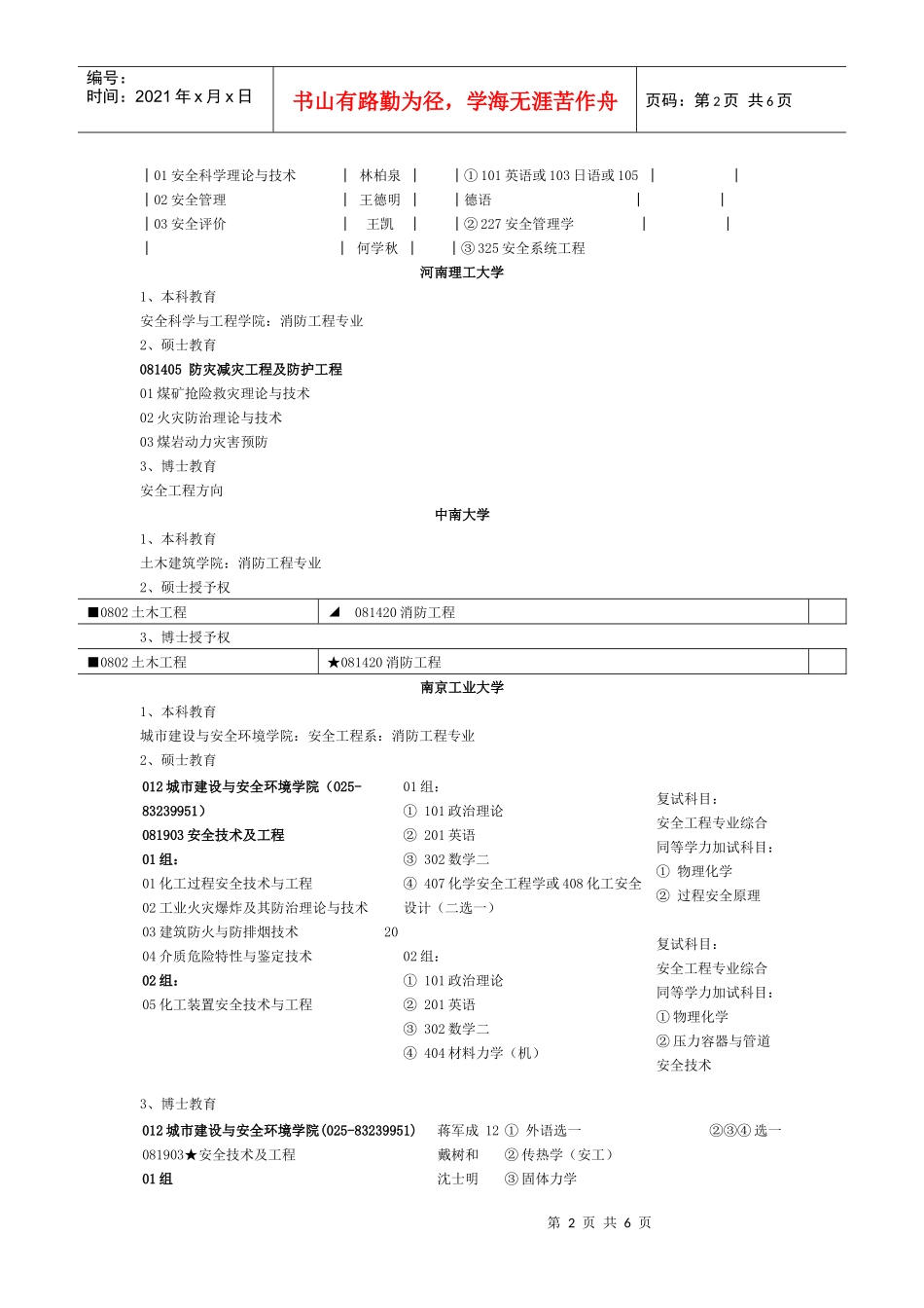 国内消防院校和科研院所_第2页