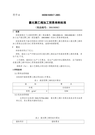 氯化聚乙烯加工贸易单耗标准-ExporttoChin
