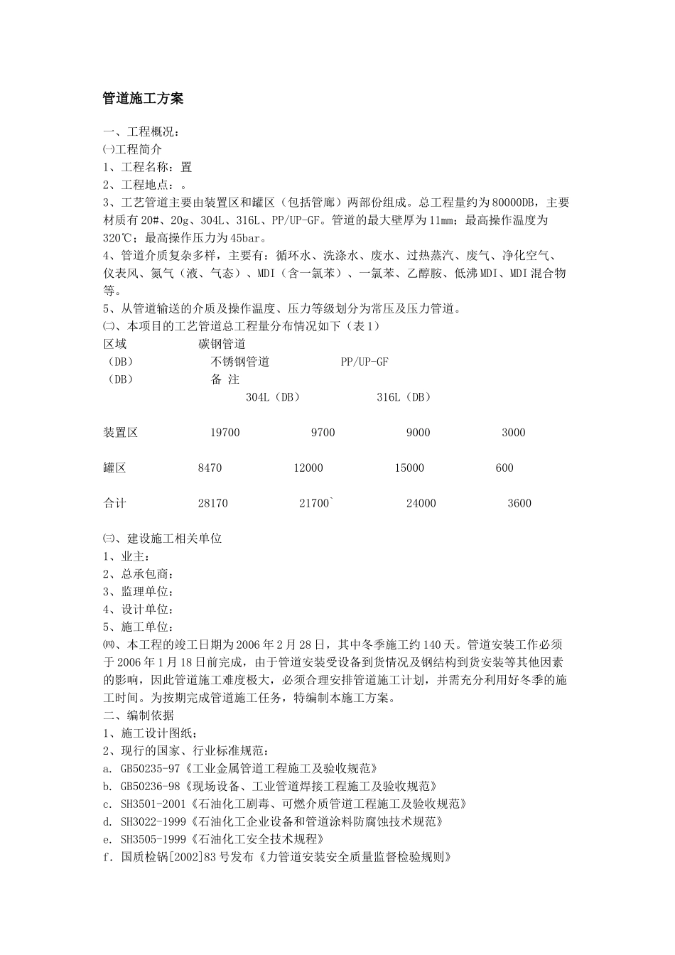 管道施工方案734102550_第1页