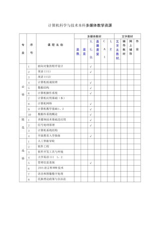 计算机科学与技术本科多媒体教学资源