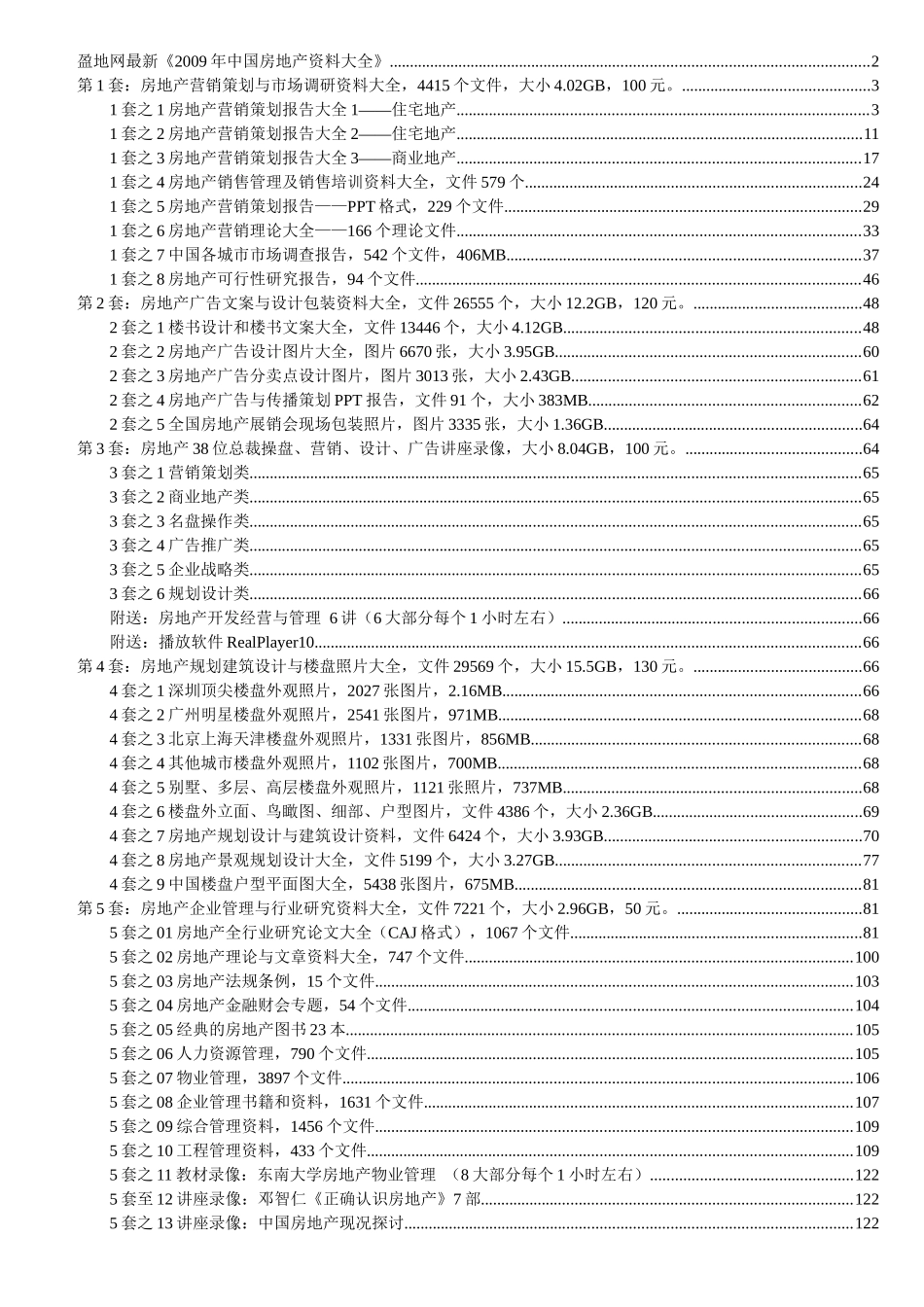 第1套：房地产营销策划与市场调研资料大全，4415个文件，大_第1页