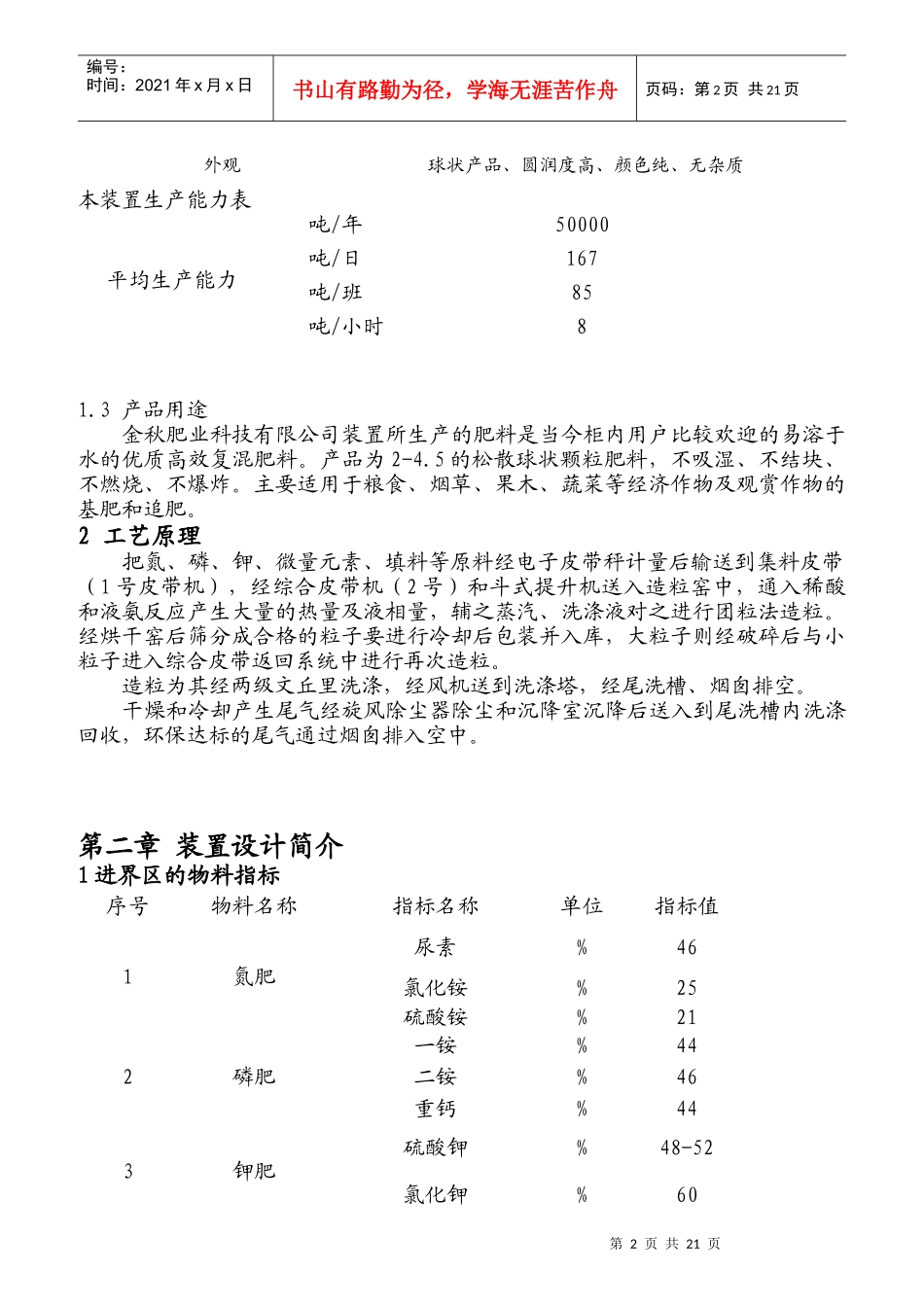 万吨年氨酸造粒工艺岗位操作规程_第2页