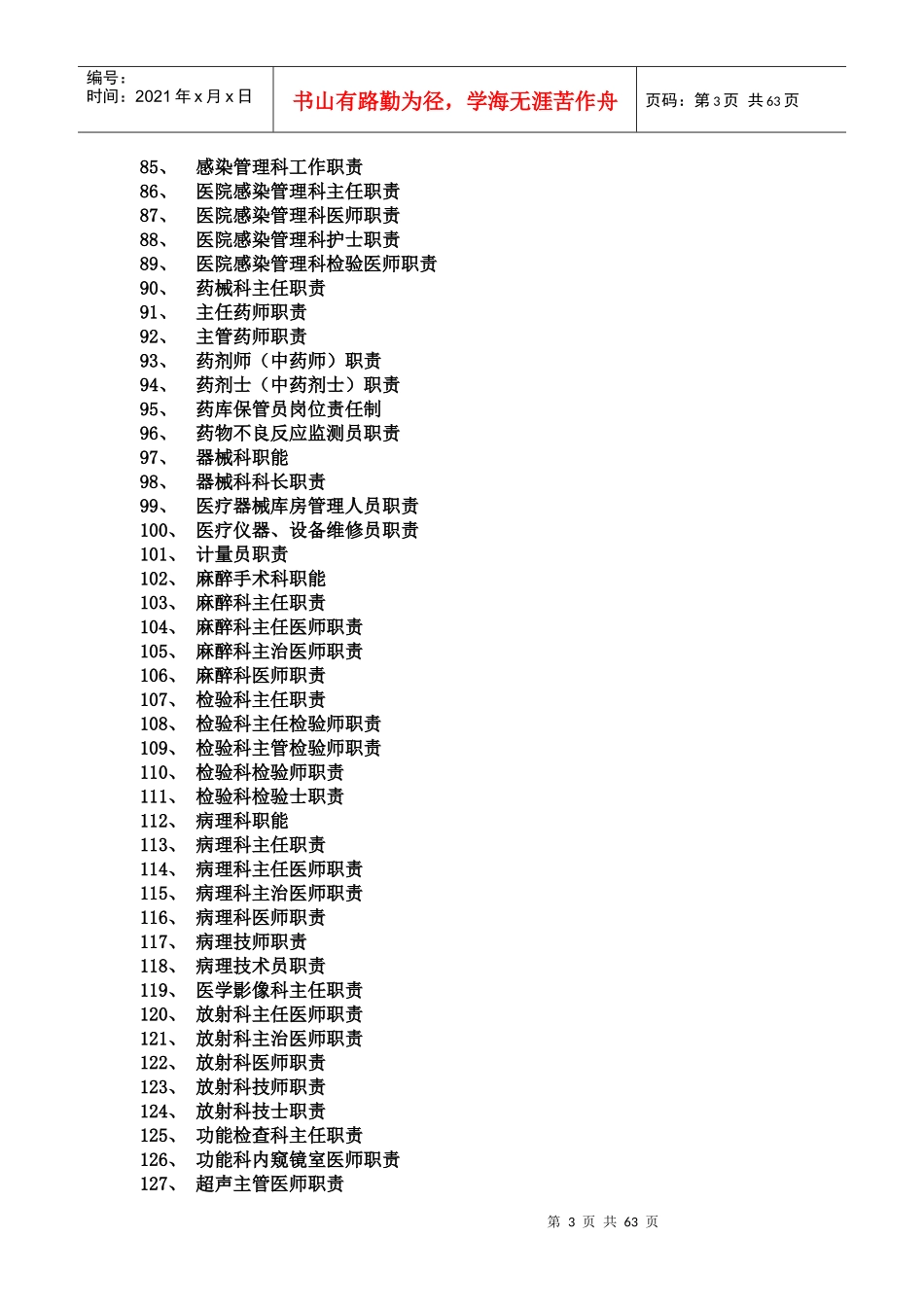 医院各级各类人员职责(办医院必备)_第3页