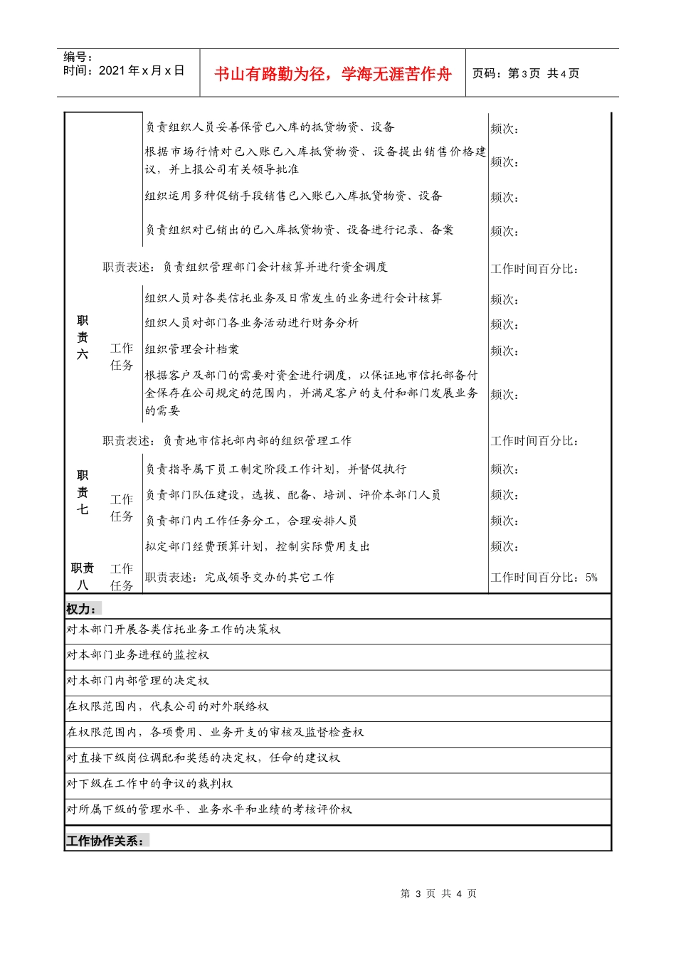 信托部经理职务说明书_第3页