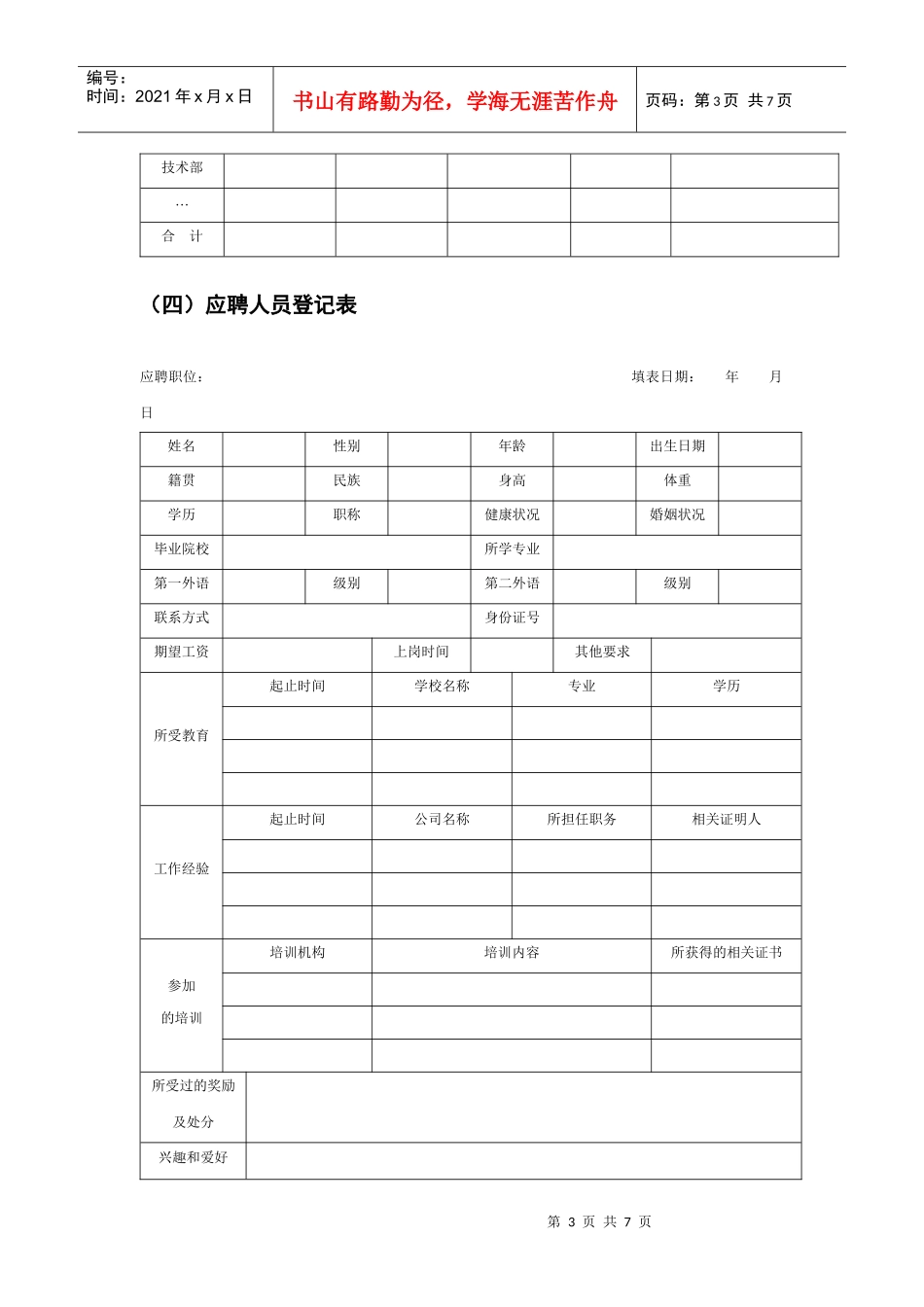 员工招聘计划执行工具模板_第3页
