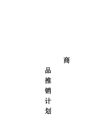 某商品推销计划书