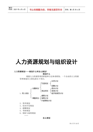 人力资源规划与组织设计论述