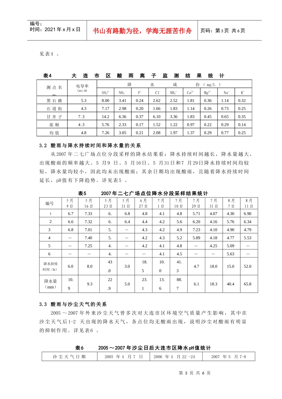 大连市酸雨污染现状评价及特征分析_第3页
