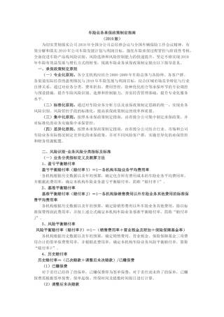 车险业务承保政策制定指南