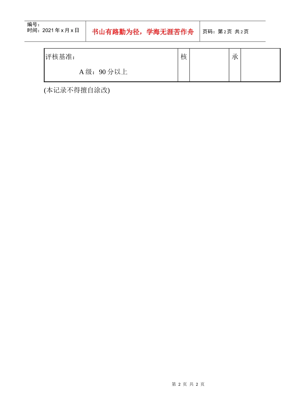 ○○股份有限公司供应商考核表_第2页